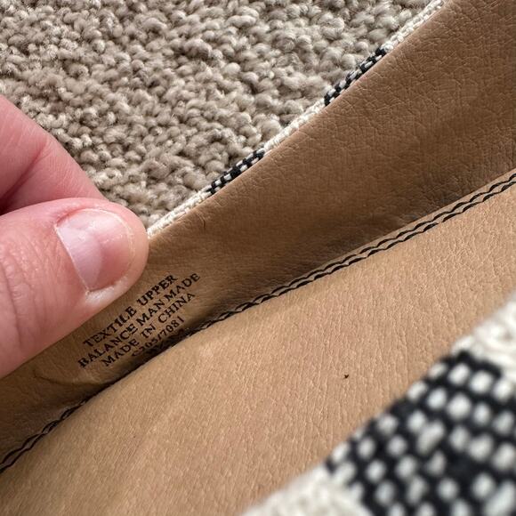 Splendid Black & Cream Natural Canvas Stripe Slingback Flats Size 8.5 Open Back - Picture 9 of 13